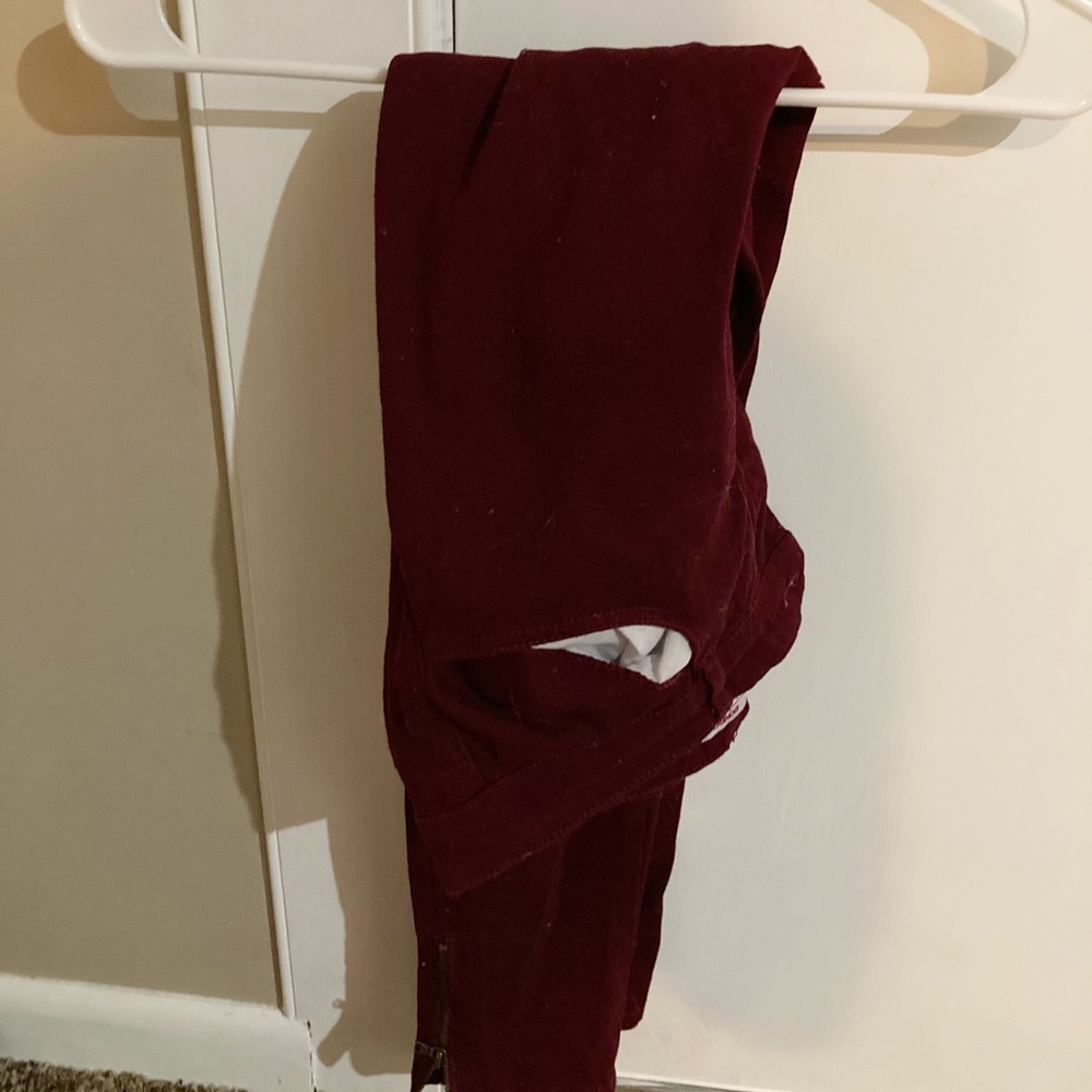 maroon jeans